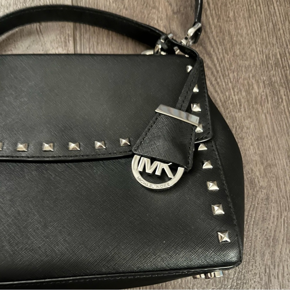 Michael Kors Ava Stud Small Top Handle Leather Satchel - Picture 4 of 13